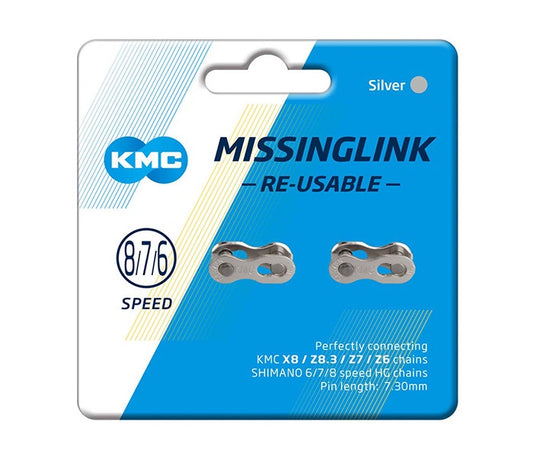 KMC MISSING LINK 7.3mm 6,7,8spd (2 PER CARD) REUSABLE CL573R