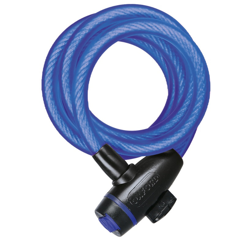 LOCK OXFORD KEY CABLE LOCK 12MM X 1800MM BLUE OF245 (EA)